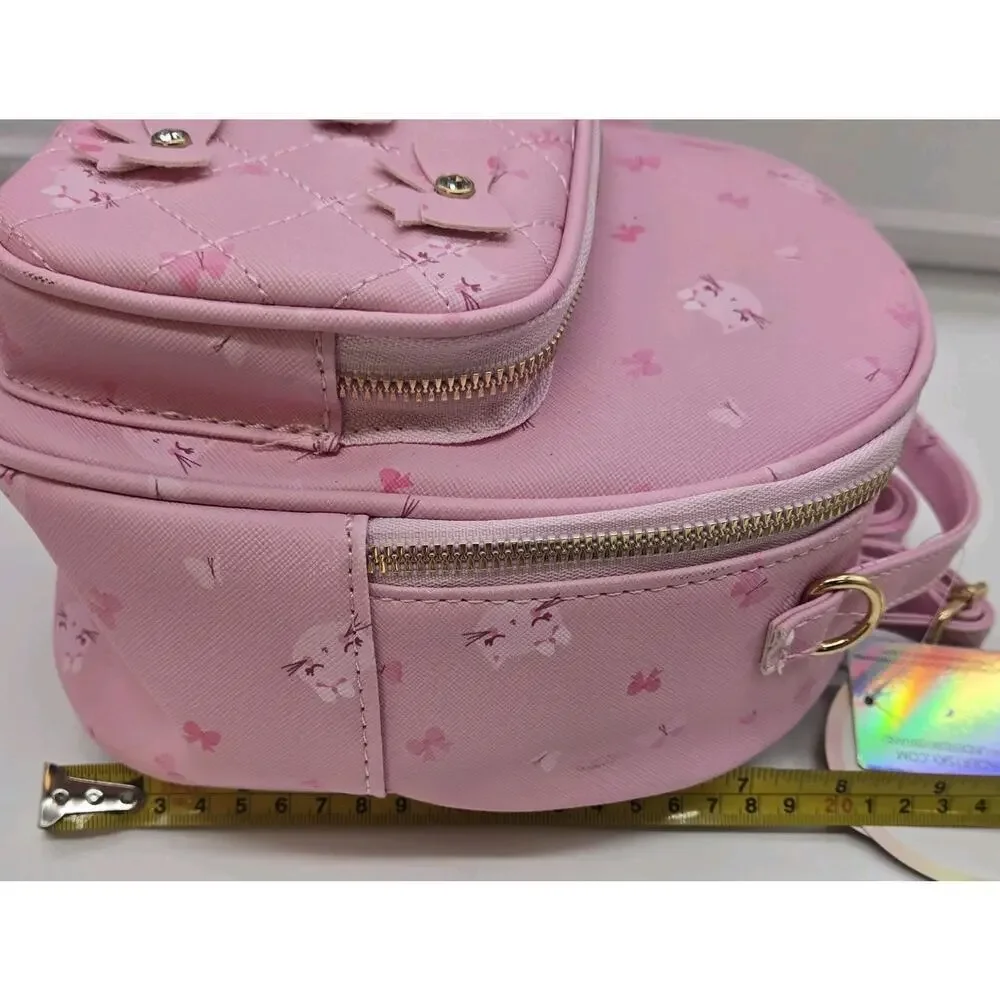 Under One Sky Pink Backpack Cat Ears Rhinestones NEW Bows 9x8x5